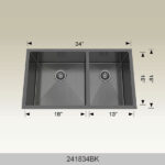 BOSCO 241834BK Textured Titanium Series 34″ Kitchen Sink
