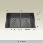 BOSCO 241836BK Textured Titanium Series 36″ Kitchen Sink