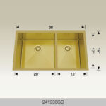 BOSCO 241936GD Textured Titanium Series36″ Kitchen Sink