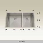 BOSCO 241938 Textured Titanium Series 38″ Kitchen Sink