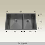 BOSCO 241938BK Textured Titanium Series 38″ Kitchen Sink