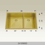 BOSCO 241938GD Textured Titanium Series 38″ Kitchen Sink