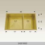 BOSCO 242618GD Textured Titanium Series 26″ Kitchen Sink