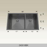 BOSCO 243018BK Textured Titanium Series 30″ Kitchen Sink