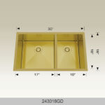 BOSCO 243018GD Textured Titanium Series 30″ Kitchen Sink