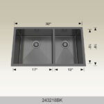 BOSCO 243218BK Textured Titanium Series 32″ Kitchen Sink