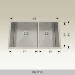 BOSCO 243318 Textured Titanium Series 33″ Kitchen Sink