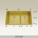 BOSCO 243318GD Textured Titanium Series 33″ Kitchen Sink