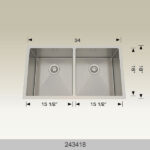 BOSCO 243418 Textured Titanium Series 34″ Kitchen Sink