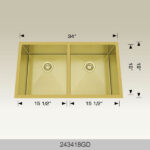 BOSCO 243418GD Textured Titanium Series 36″ Kitchen Sink