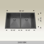 BOSCO 243619BK Textured Titanium Series36″ Kitchen Sink