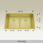 BOSCO 243619GD Textured Titanium Series36″ Kitchen Sink