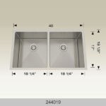 BOSCO 244019 Textured Titanium Series 40″ Kitchen Sink