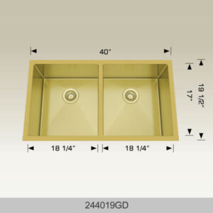 BOSCO 244019GD Textured Titanium Series 40″ Kitchen Sink