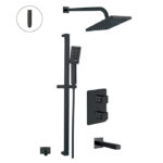 ALT 91293 RIGA Thermostatic shower system – 3 functions Electro Black