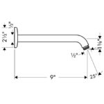 Hansgrohe  27412001 Showerarm 9", chrome - Image 2