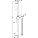 Hansgrohe 28632820 Unica Wallbar S, 24", Brushed Nickel - Image 2