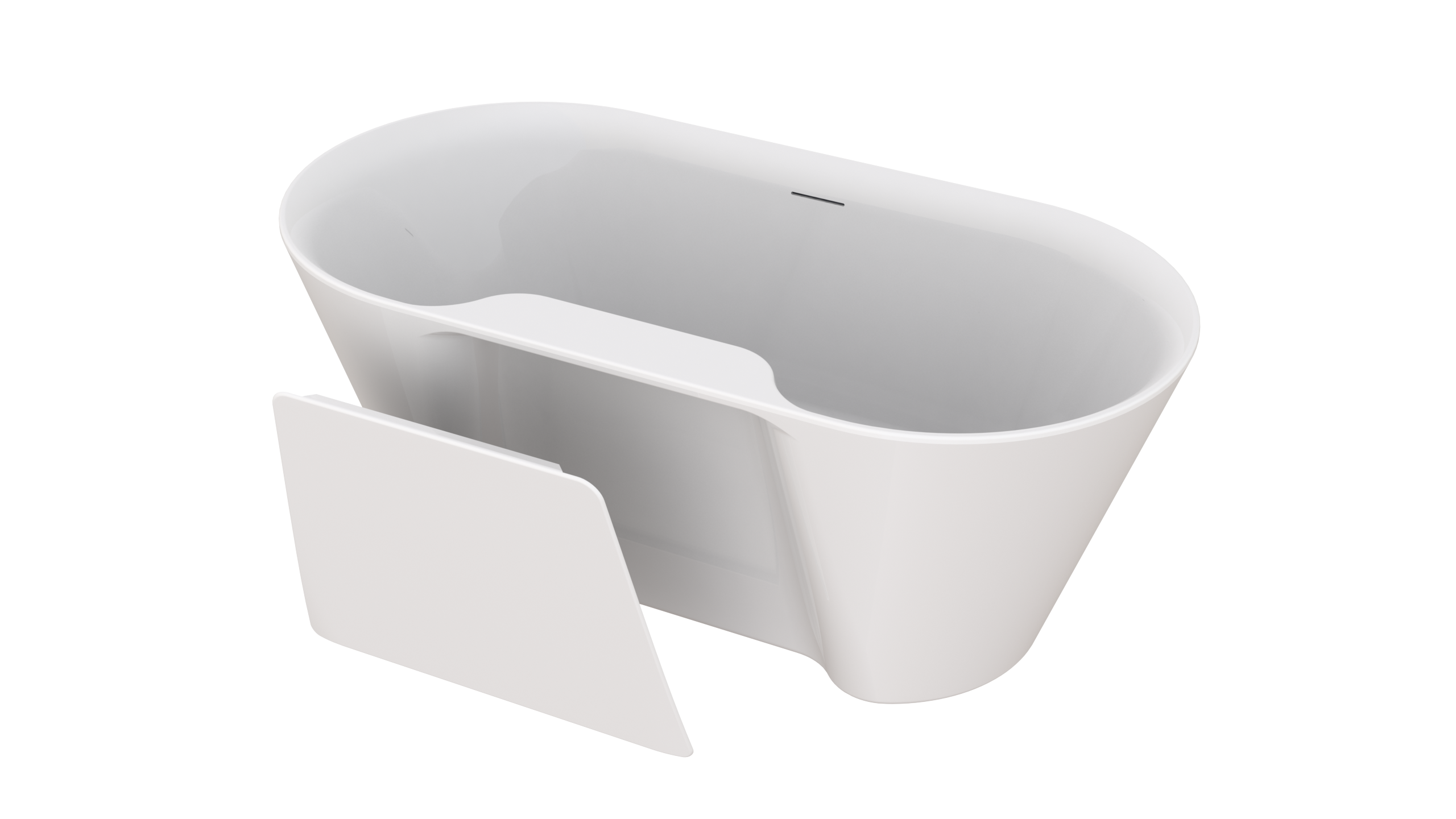 THM6032FAP01-1_ZITTA_BATHTUB_HUMDAPLUS_FREESTANDING_60_GLOSSY_WHITE Zitta HOMDA PLUS THM6032FAP01 - Freestanding bathtub 60 in glossy white