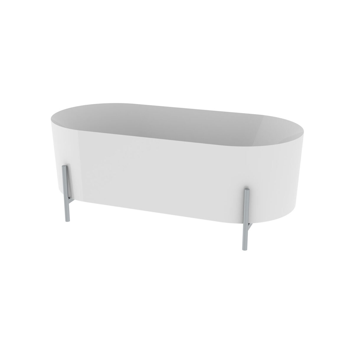 Zitta OTTON TOT6531FAC01 - Freestanding bathtub 65 3/8" chrome legs in glossy white