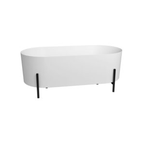 Zitta OTTON TOT6531FAM01 - Freestanding bathtub 65 3/8 matte black legs in glossy white