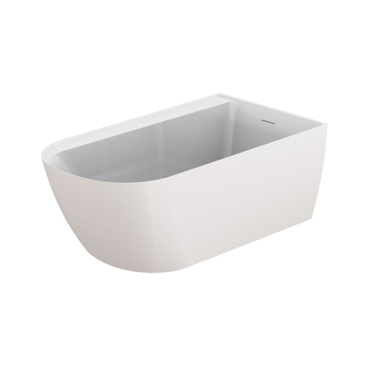 Zitta STELVIO TST6032FA0R1 - Freestanding bathtub 60 in glossy white with drain on RIGHT