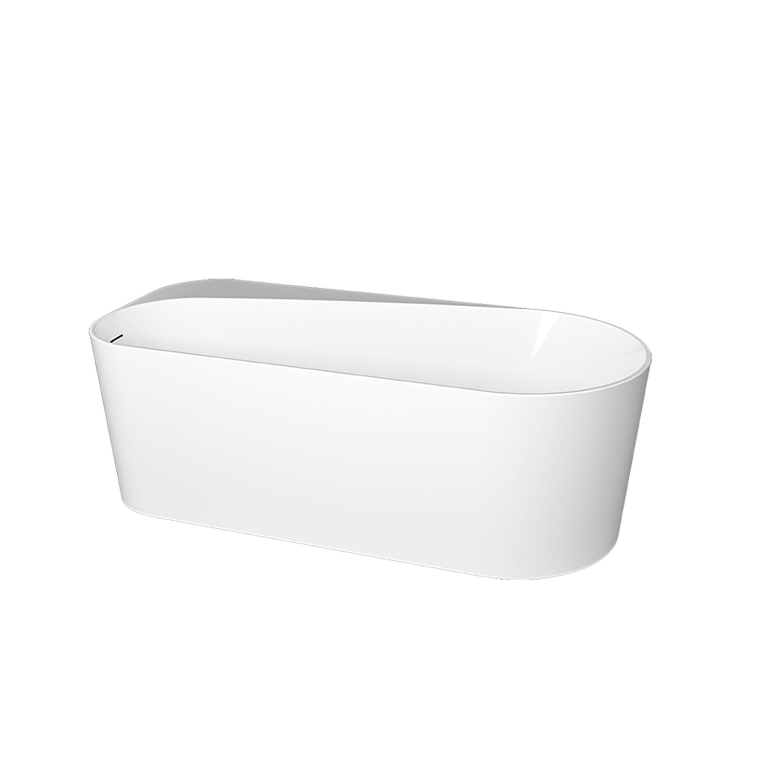 TTE6732FA001-1_ZITTA_BATHTUB_TIERSO_FREESTANDING_67_GLOSSY_WHITE Zitta TERSO TTE6732FA001 - Freestanding bathtub 66 7/8 in glossy white