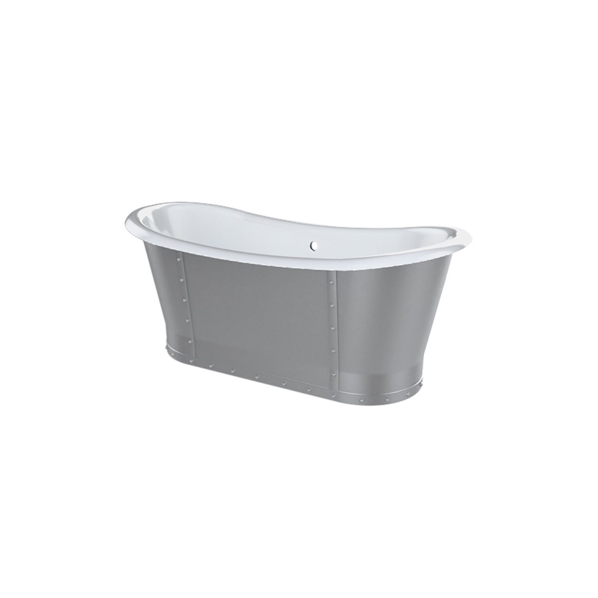 Zitta TIMES TTM6831FI008 - Freestanding bathtub 67 3/4" in brushed stainless steel
