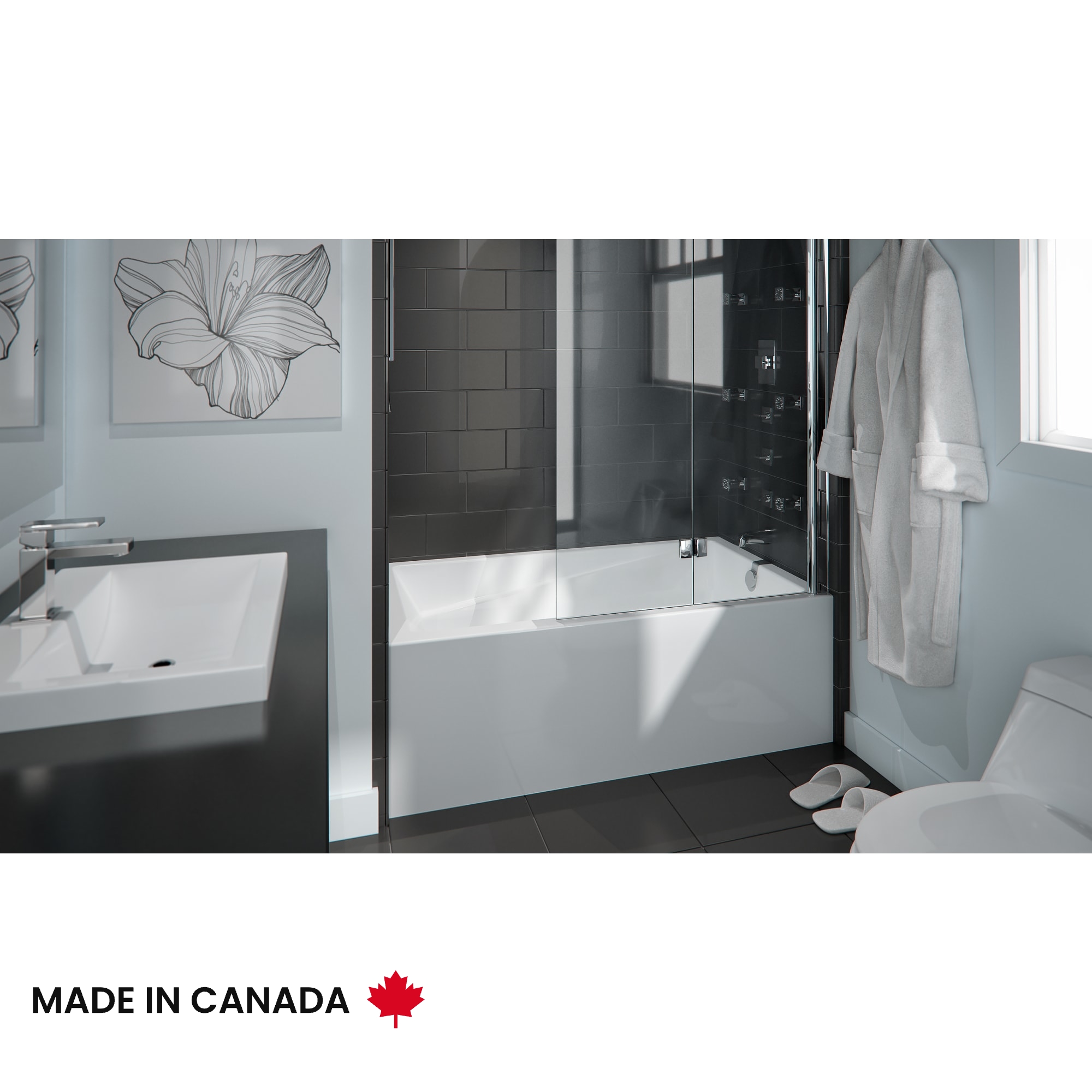 azea Neptune Azea 3260 IFS Acrylic Alcove Right-Hand Drain Bathtub - Image 1
