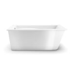 Optik 6032 F Acrylic Freestanding End Drain Bathtub in White with White Skirt