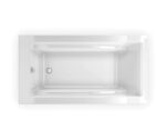 Optik 6032 F Acrylic Freestanding End Drain Bathtub in White with White Skirt