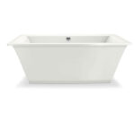 Optik 6636 F Acrylic Freestanding Center Drain Bathtub in White with White Skirt