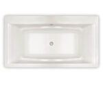Optik 6636 F Acrylic Freestanding Center Drain Bathtub in White with White Skirt