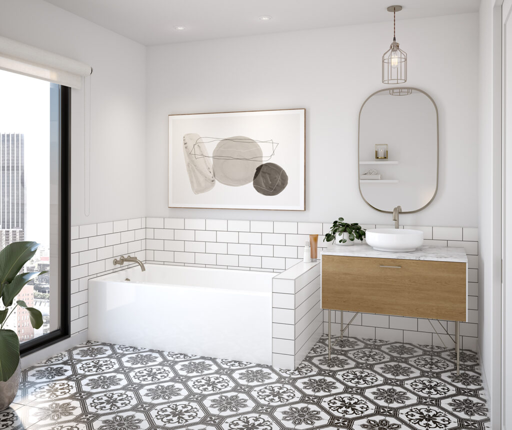 Rubix 6030 AFR Acrylic Alcove Left-Hand Drain Bathtub in White