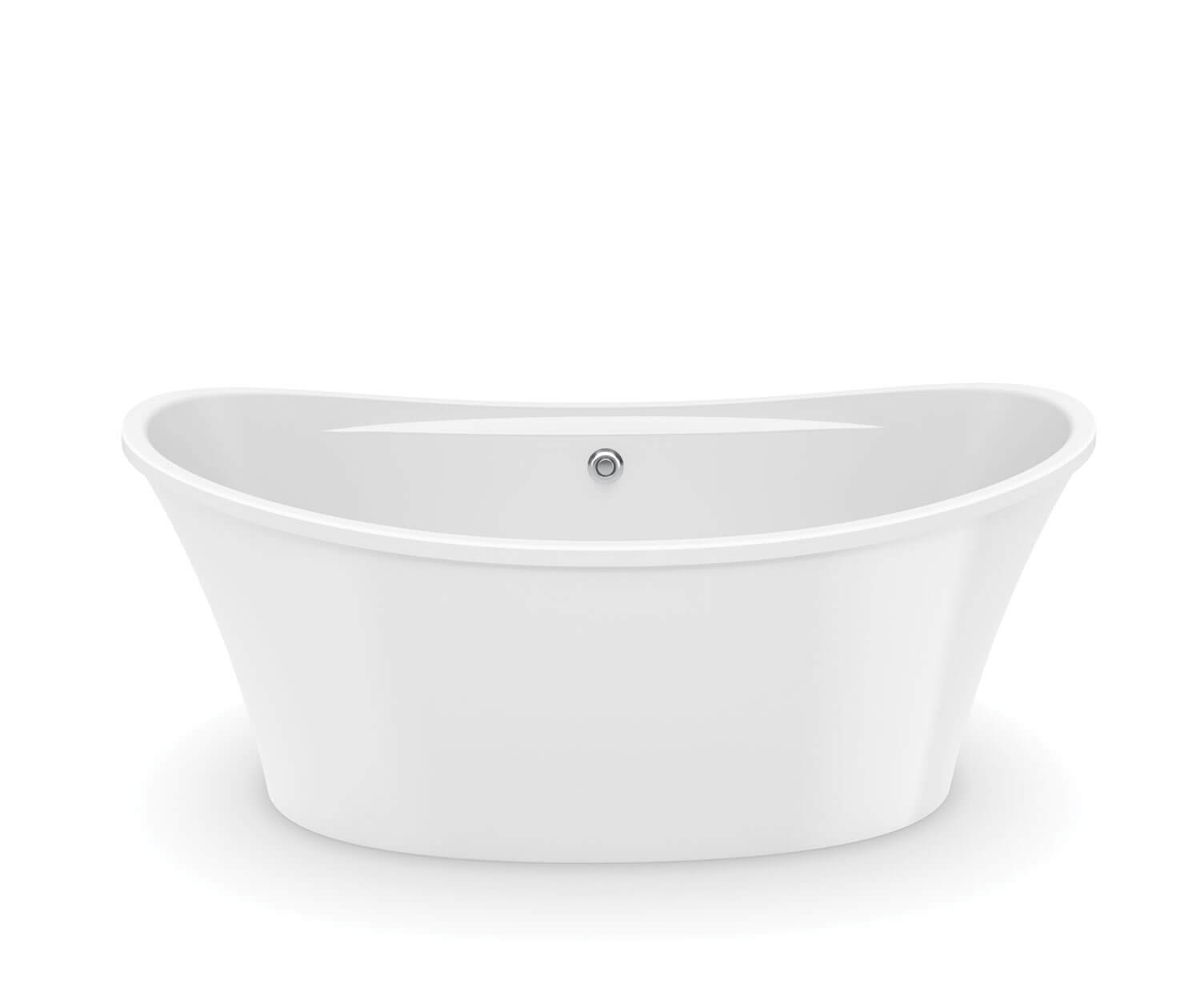 maax-106267-001-2 Ariosa 6636 Acrylic Freestanding Center Drain Bathtub in White with White Skirt