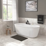 Eldora 5832 AcrylX Freestanding Center Drain Bathtub in White with White Skirt