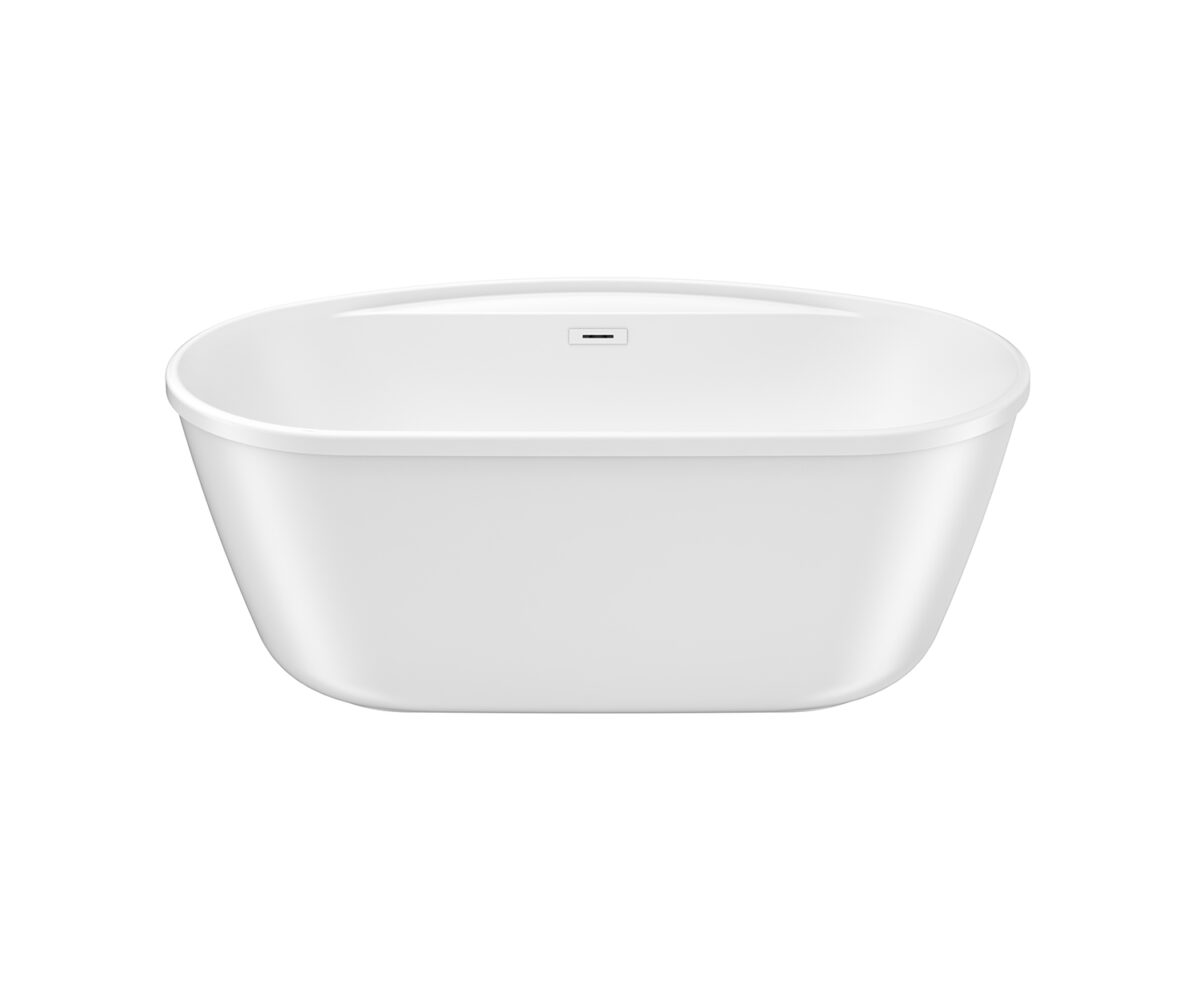 Eldora 5832 AcrylX Freestanding Center Drain Bathtub in White with White Skirt
