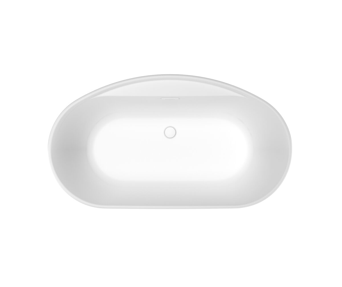 Eldora 5832 AcrylX Freestanding Center Drain Bathtub in White with White Skirt
