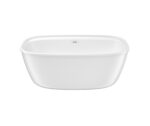 Fontana 58 x 32 AcrylX Freestanding Center Drain Bathtub in White with White Skirt