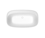 Fontana 58 x 32 AcrylX Freestanding Center Drain Bathtub in White with White Skirt