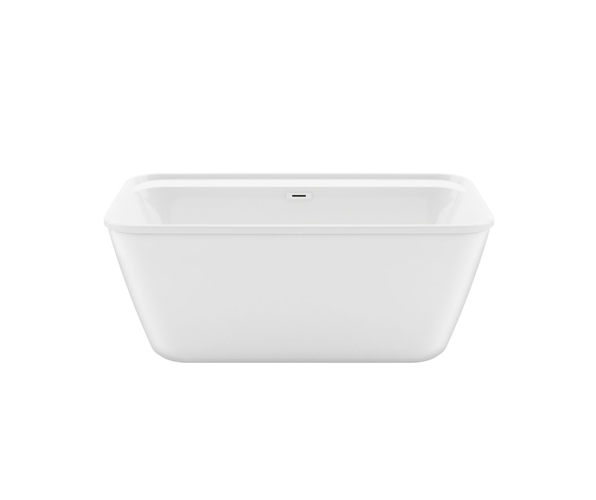 Pocono 58 x 32 AcrylX Freestanding Center Drain Bathtub in White with White Skirt