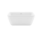Pocono 58 x 32 AcrylX Freestanding Center Drain Bathtub in White with White Skirt