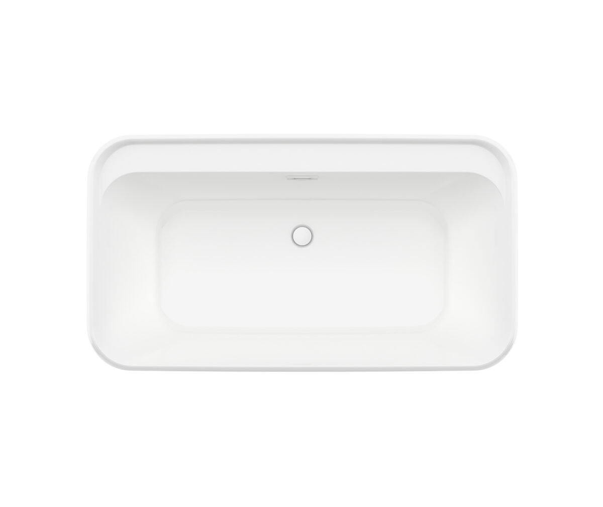 Pocono 58 x 32 AcrylX Freestanding Center Drain Bathtub in White with White Skirt