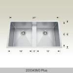 BOSCO 203343M3 Plus Titanium Series 37″ Kitchen Sink