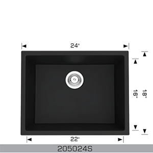 BOSCO 205024S Granite Series 24″ Kitchen Sink
