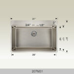 BOSCO 207M31 Standard Series 31″ Kitchen Sink