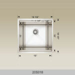 BOSCO 20S018 Super Series Plus 18″ Kitchen Sink