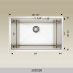 BOSCO 20S026 Super Series Plus 26″ Kitchen Sink