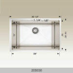 BOSCO 20S030 Super Series Plus 30″ Kitchen Sink