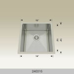 BOSCO 240016 Textured Titanium Series 16″ Kitchen Sink