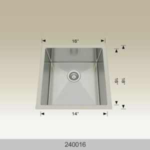 BOSCO 240016 Textured Titanium Series 16″ Kitchen Sink